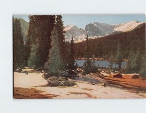 Postcard Long Lake And Glacier Covered Peaks, Colorado