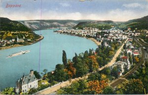 Germany navigation themed postcard Boppard paddle cruiser coast