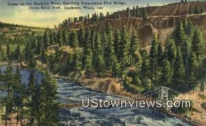 Spokane River, Suspension Foot Bridge - Washington