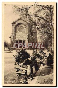 Postcard Old Paris Strolling the church St. Augustine