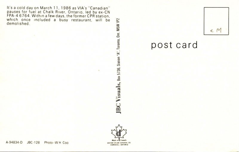 Canada - ON, Chalk River. Railway Station