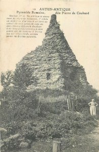 Postcard CPA France Autun antique edifice romain pyramide