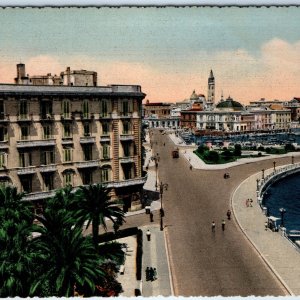 c1950s Bari, Italy Downtown Birds Eye Lungomare Promenade Litho Photo 4x6 PC M6