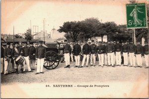 Paris Nanterre Groupe de Pompiers Firefighters Postcard C054