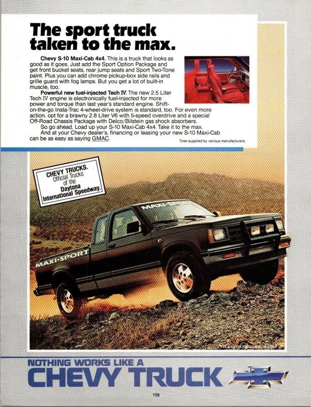 1985 Chevy Truck S-10 Maxi-Cab Print Ad N1