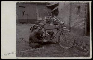 Germany Empire Motorcycle Bike WWI  RPPC 65345