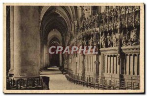 Old Postcard Interior of the Cathedral of Chartres The ambulatory