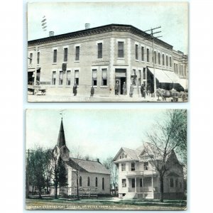 1900s Tripoli IA German Church St Peter Savings Bank Photo Postcards LOT of 2 A3