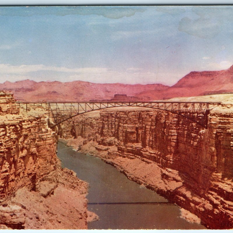c1960s Grand Canyon, AZ Navajo Bridge Colorado River Hwy 89 County Chrome A312