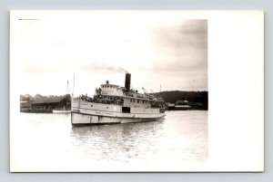 RPPC Monhegan Steamer Ship Maine Postcard