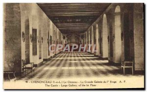 Old Postcard Chenonceau Chateau Grand Hall 1st floor