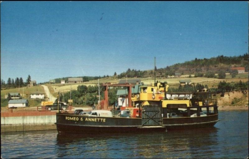 Meguasha Que-Dalhousie New Brunswick Ferry Boat Romeo et Annette Postcard 