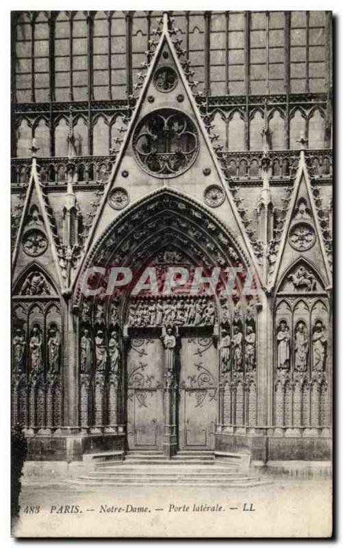 Paris Old Postcard Notre Dame Side Door