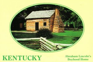 VINTAGE CONTINENTAL SIZE POSTCARD ABRAHAM LINCOLN'S BOYHOOD HOME KENTUCKY