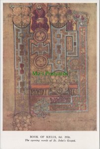 Religion Postcard - Book of Kells, Words of St John's Gospel Ref.RR17338