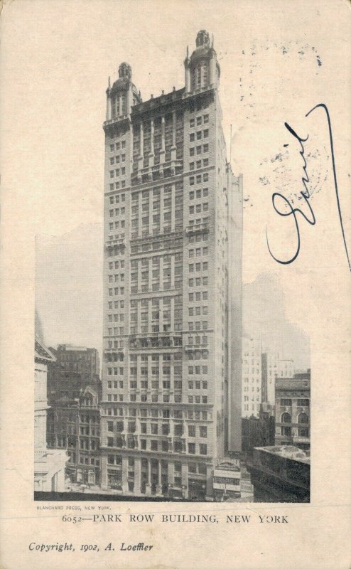 USA New York City Park Row Building Vintage Postcard 07.44