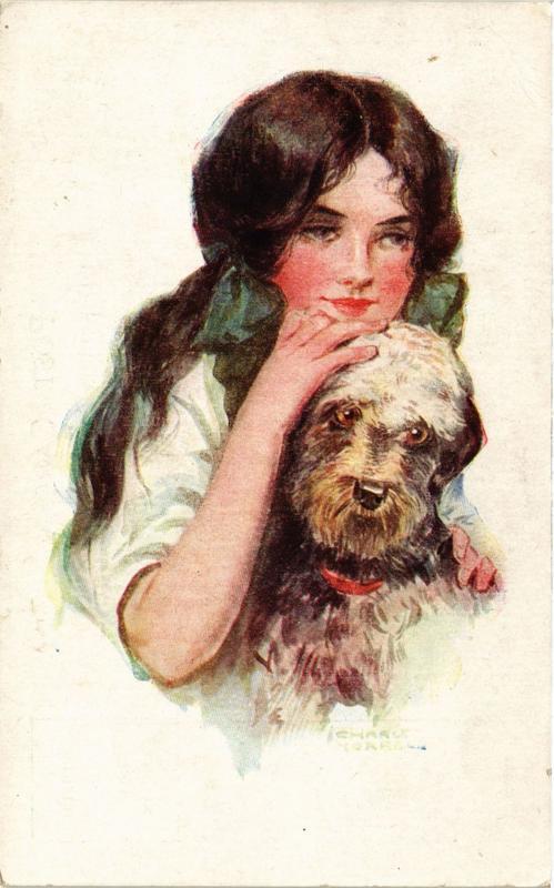 CPA AK Illustration on Postcard DOGS (728064)