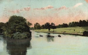 Vintage Postcard 1907 Beautiful View River Park Boating Green Field Nature