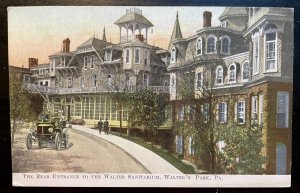 Vintage Postcard 1907-1915 Walters Sanitorium, Rear Entrance, Walter's Park