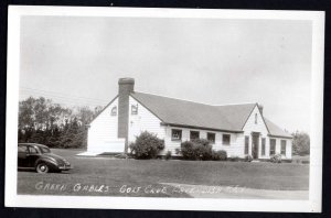 PEI CAVENDISH Green Gables Golf Club with older car EKC stamp box RPPC