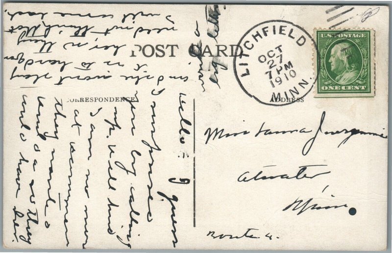 LITCHFIELD MN CATHOLIC CHURCH ANTIQUE POSTCARD