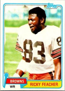 1981 Topps Football Card Ricky Feacher Cleveland Browns sk60086