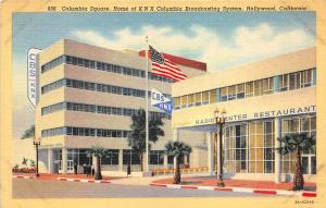 Hollywood California 1940s Postcard Columbia Square KNX CBS Broadcasting