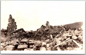 Ruins Of The Building Rocks Building Real Photo RPPC Postcard