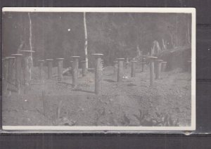 PAPUA NEW GUINEA, AUSTRALIA, Upright Ceremonial Logs, c1920 real photo ppc.