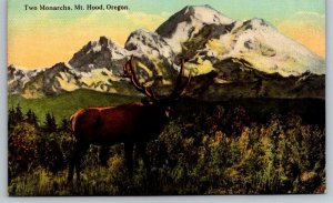 Mt. Hood Two Monarchs  Oregon     Postcard   c1915