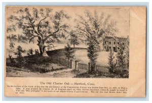 c1900s The Old Charter Oak, Hartford Connecticut CT PMC Antique Postcard 