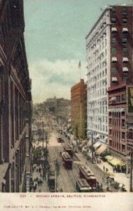 Second Avenue - Seattle, Washington WA Postcard