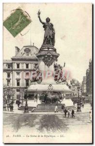 Paris Old Postcard Statue of the Republic