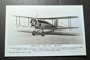 Mint England RPPC Aviation Postcard Westland Wallace Aircraft Science Museum