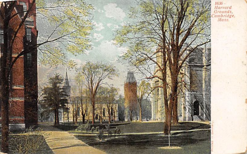 Harvard grounds Cambridge Massachusetts USA College 1908 