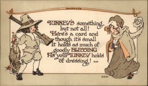 H.E.H. Thanksgiving Little Boy Pilgrim with Dead Turkey c1910 Vintage Postcard