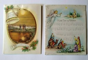 Town Of Bethlehem Christmas Greeting Card Set Of 2 Religious Vintage Holy Family