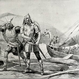 Landing Of Viking Norsemen 1899 Victorian American History Ephemera DWZ2