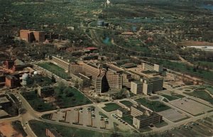 Postcard Aerial View University Hospital Buildings Michigan