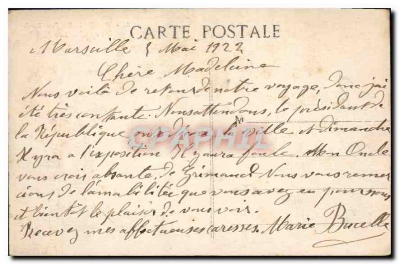 Old Postcard Marseille Borely Park Lake