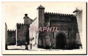 Old Postcard Marrakech Morocco Entrance of the Palace of Sultan