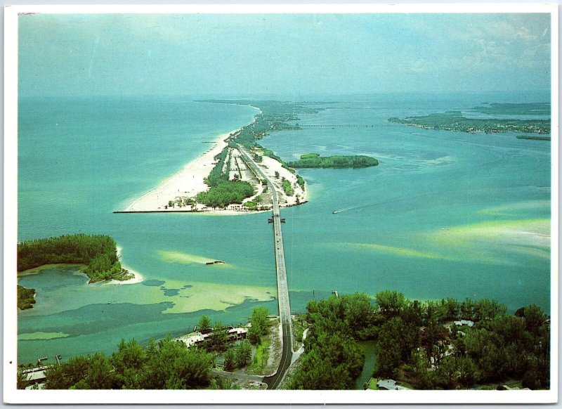 VINTAGE CONTINENTAL SIZE POSTCARD AERIAL VIEW ANNA MARIA ISLAND & LOGBOAT KEY B 