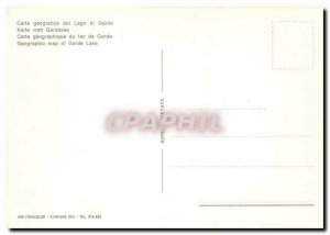 Postcard Modern geographical map of Lake Garda