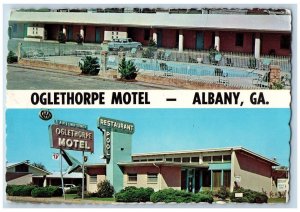 Albany Georgia GA Postcard Oglethorpe Motel And Restaurant Dual View 1966 Posted