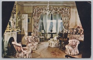 State View~Hyde Park New York~Roosevelt Home~Dresden Room~Vintage Postcard