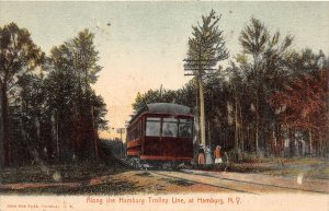 J43/ Hamburg New York Postcard Trolley Interurban c1910 Tracks 373