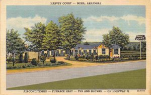 Harvey Court Motel Highway 71 Mena Arkansas linen postcard