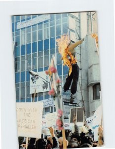 Postcard President Carter is burned in effigy by Iranian revolutionaries, Iran