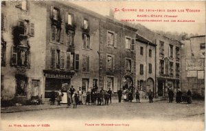 CPA Guerre RAON-l'ÉTAPE incendie. Place Du Marche-aux-Vins (401236)