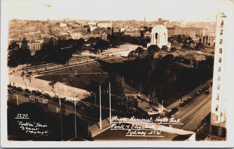 Australia Anzac Memorial Hyde Park Sydney Vintage RPPC C323